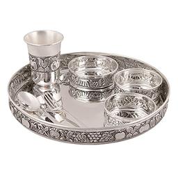 925 Silver Antique Oxidised Dinner Set