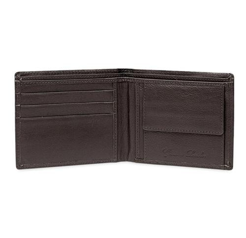Men Brown Solid Two Fold Wallet