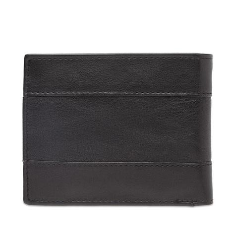 Men Black Solid Two Fold Wallet