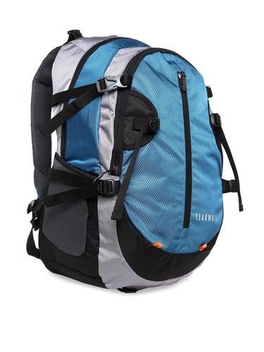 Unisex Blue & Grey Colourblocked Backpack