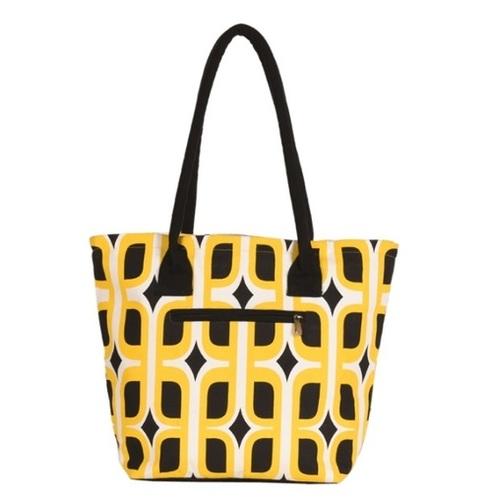 Yellow and Black - Zipper Tote Bag