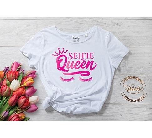 Selfie Queen White Summer T-Shirt