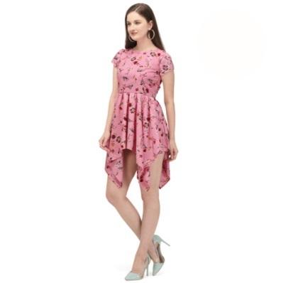 High Quality Poly Camric Cotton Printed Western Dress