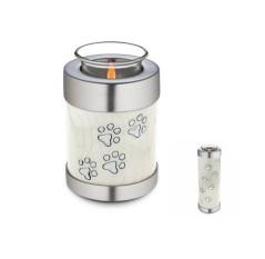 Pearl Paw Prints Tealight Candle Pet Cremation Urn		