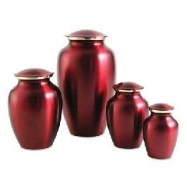 Large Classic Crimson Brass Cremation Urn - Engravable		