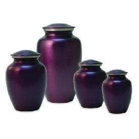 Large Classic Violet Brass Cremation Urn - Engravable		