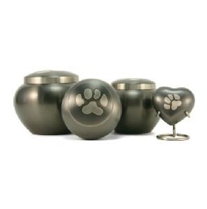 Small Slate / Pewter Odyssey Paw Print Pet Cremation Urn		