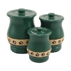 Green Friendship Paw Print Ceramic Pet Urn - 3 Sizes		
