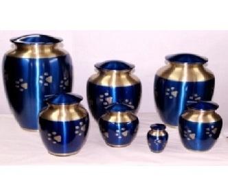 Blue paw pet urn