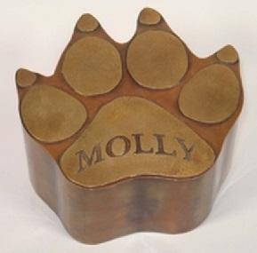 Large Dog Paw Custom Handcrafted Copper Pet Cremation Urn