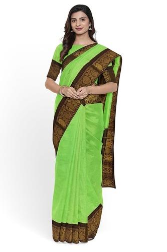 Green With Maroon Golden Border Madurai Sungudi Saree- Double Side Jari Border Jari Check