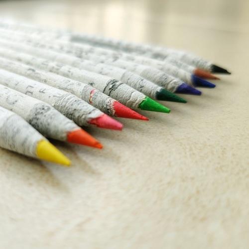 Recycled Newspaper Colour Pencils