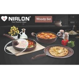 Nirlon Non Stick Woody Cookware Set