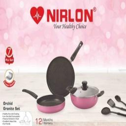 Nirlon Granite Orchid Pink Cookware Gift Set