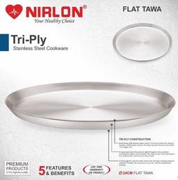 Nirlon Tri Ply, Stainless Steel, Aluminum Tawa, 304 Grade Stainless Steel Interiors