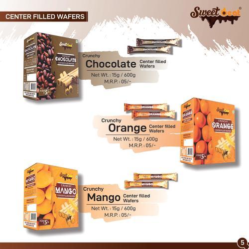 Centre filled wafer Rolls Chocolate : Mango : Orange 