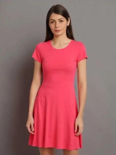 UrGear Women Drop Waist Pink Dress