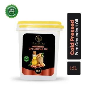 15L Cold Pressed Groundnut Oil, Pure N Desi Groundnut Oil