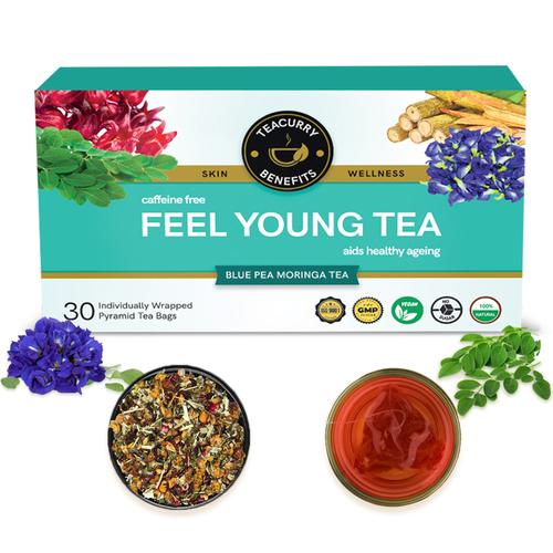 Teacurry Anti Ageing Tea Box - Feel Young Tea helps in Skin Glow, Hair Care and Premature Ageing