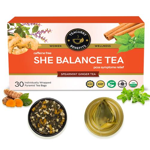Teacurry PCOS PCOD Tea Box - She Balance Tea Box to help with Hormone, Period and Weight
