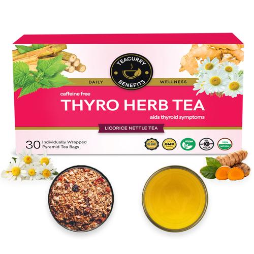 Teacurry Thyroid Tea - Thyro Herb Tea helps with Thyroid Hormones (TSH, T3, T4), Manage Weight