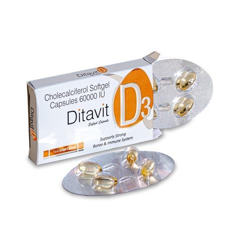Ditavit D3 60000IU Cholecalciferol Softgel Capsules
