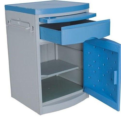 Blue,Grey Hospital ABS Top Bedside Locker With Drawer