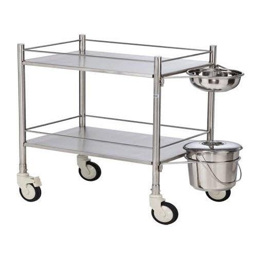 Stainless Steel Dressing Trolley, For Hospital
