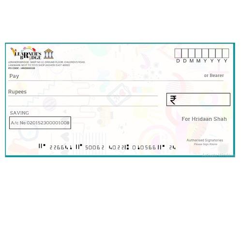 Personalised Cheque Book