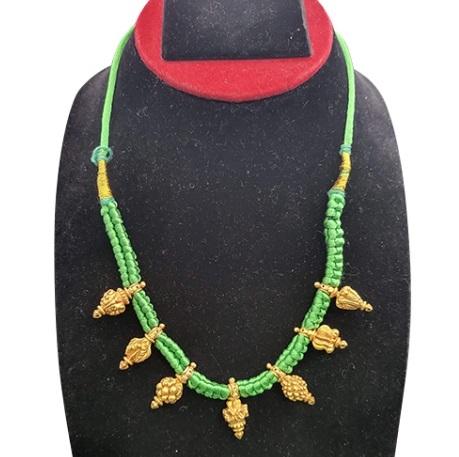 Gold Green Dori Necklace