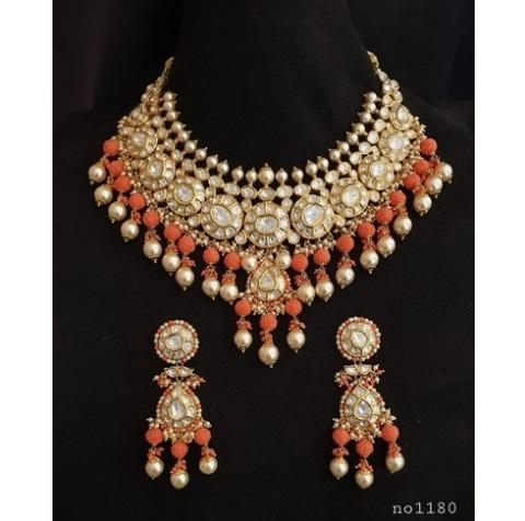 Traditional Gold Polki Necklace Set
