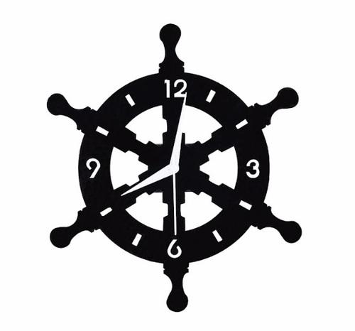 Ship Wheel Shape Metal Wall Clock