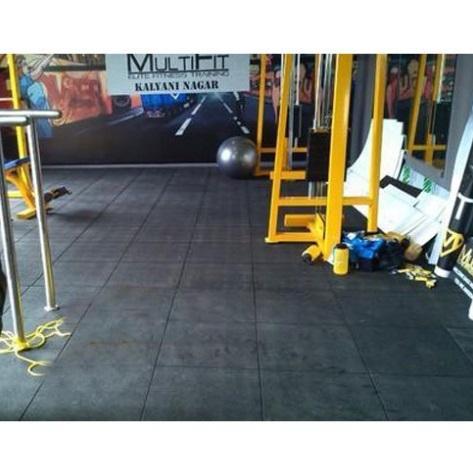 Black Gym Rubberised Flooring