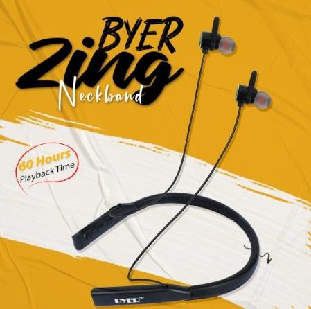 byer Zing 45 hours playback, 500 mah battery, leather material Bluetooth Headset