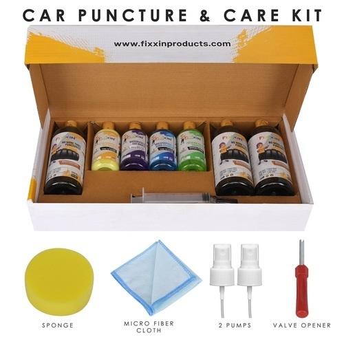 Fixxin Car (small/medium) Puncture kit + (Free Fixxin Car care kit)