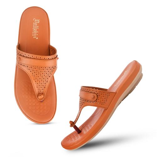 DOLLPHIN Women flat chappal MI-4853 Tan