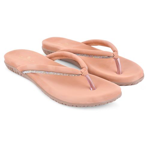 DOLLPHIN Women Flat Slipper DFND-6A Light orange