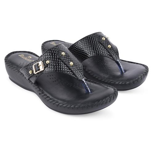 DOLLPHIN Women Flat Slipper DFNT-1884 Black