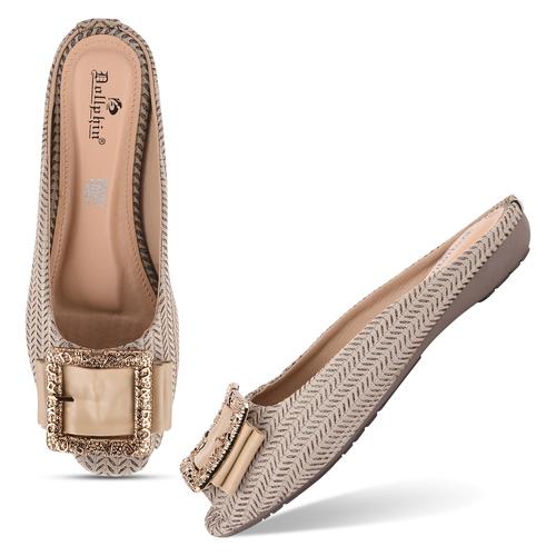 DOLLPHIN Women Flat Sandal DFR-092 BEIGE