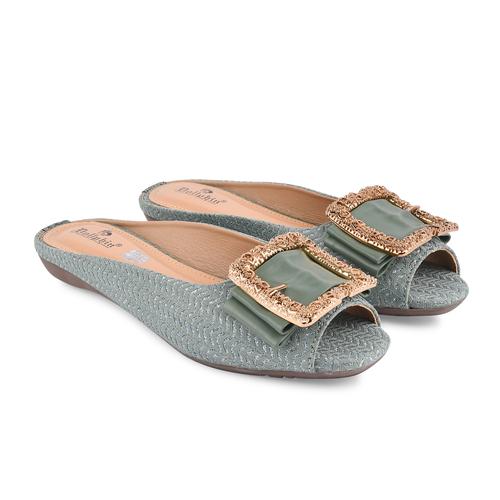 DOLLPHIN Women Flat Sandal DFR-092 Green