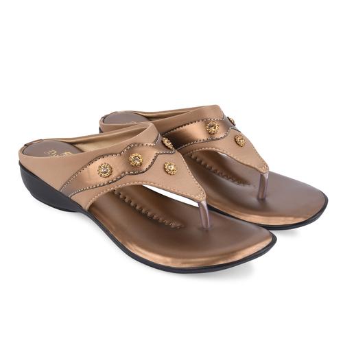 DOLLPHIN Women Flat Slipper DFS-688 Copper