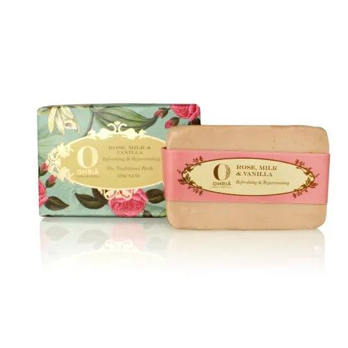 Ohria Ayurveda Rose, Milk & Vanilla Bathing Bar/Soap
