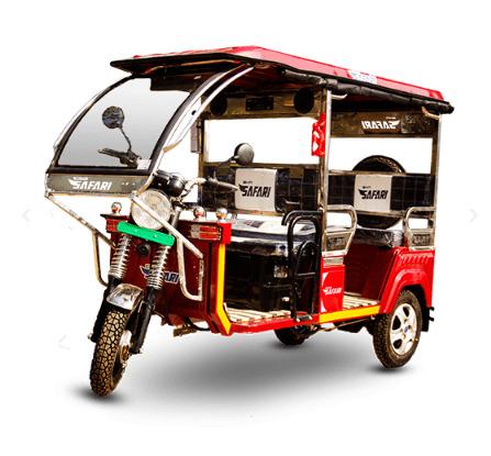Super DLX MS Red Electric Rickshaw