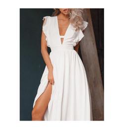 A-Line White Wedding Maxi Dress