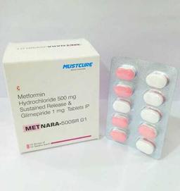 Metformin 500 mg SR Glimepiride 1 mg