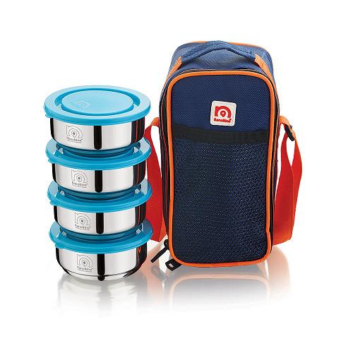 Double Wall Insulated Stainless Steel Lunch Box with Insulated Bag