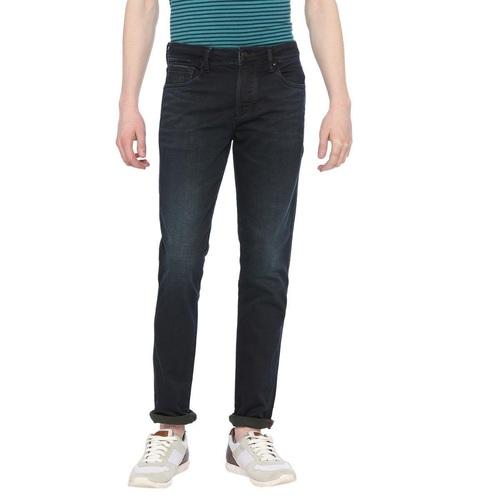 Integriti Black Blue Slim Fit Solid Jeans For Men's