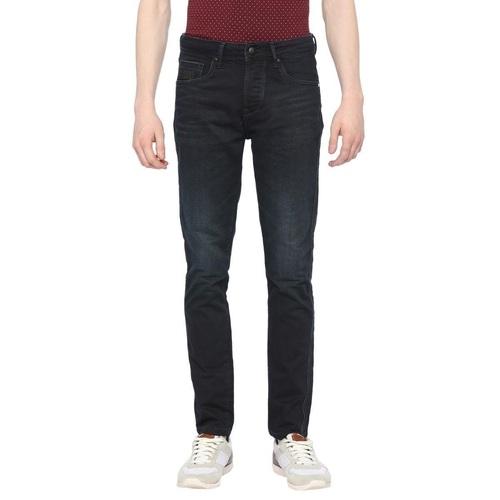Integriti Black Blue Skinny Fit Solid Jeans For Men's