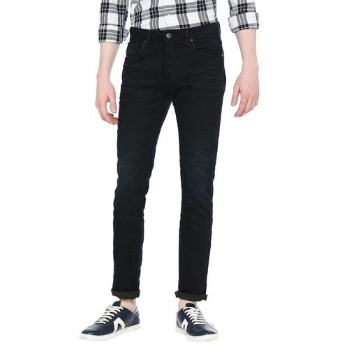 Integriti Coal Black Slim Fit Solid Jeans For Men's