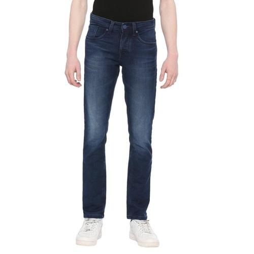 Integriti Electric Blue Slim Fit Solid Jeans For Men's